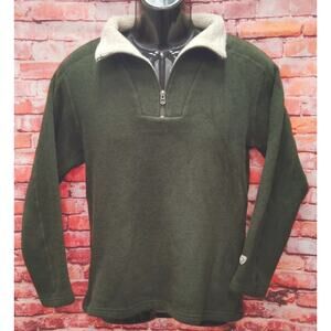 Kuhl Revel Sweater Men's Medium Green Fleece Lined Hiking Outdoor Quarter Zip